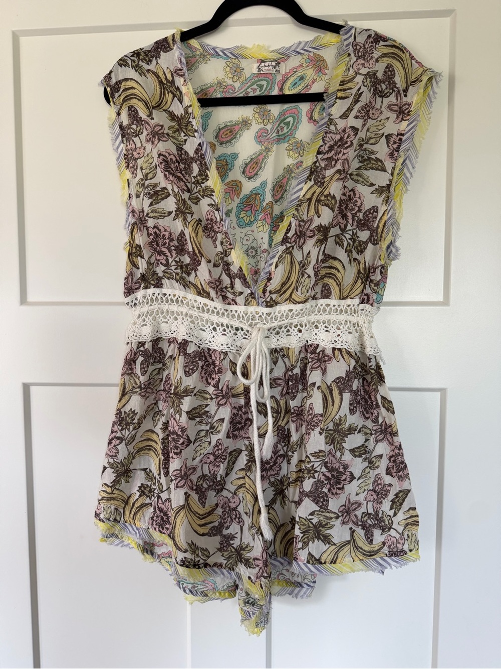Intimately Free People Floral Patterned Crochet Waist Romper